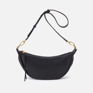HOBO- Chic Black sling Crossbody Bag with Gold Accents